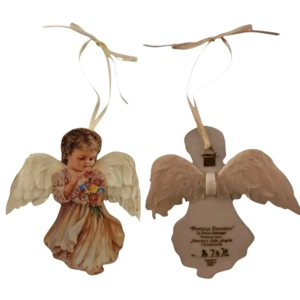 Heavens Little Angels Garden Web Wing Dona Gelsinger Porcelain Ornaments Set 3